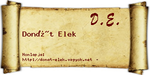 Donát Elek névjegykártya